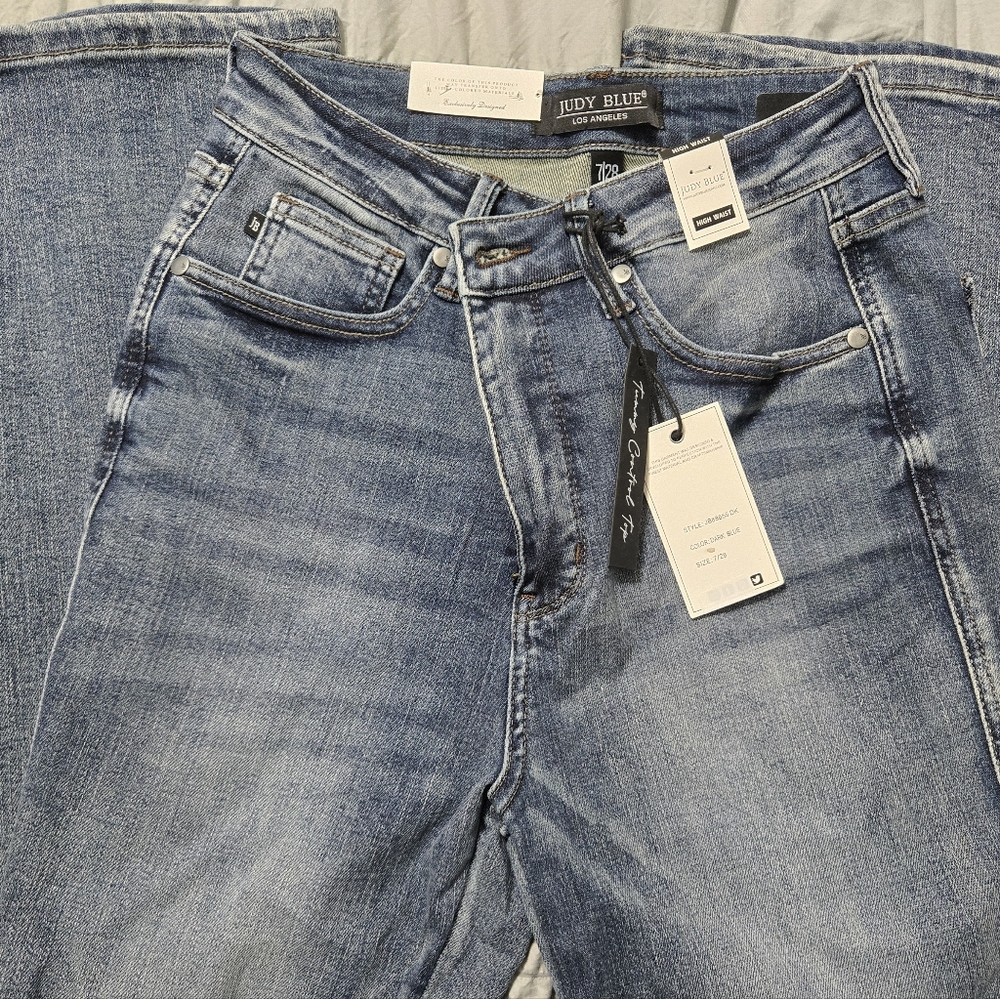 NWT judy Blue Tummy Control flare jeans size 7 - Picture 2 of 2